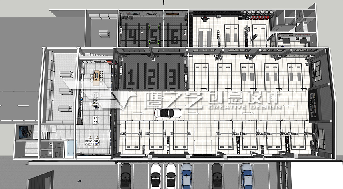 青华汽车高端车专修维修厂设计作品 - 鹰之艺(青岛)创意设计有限公司